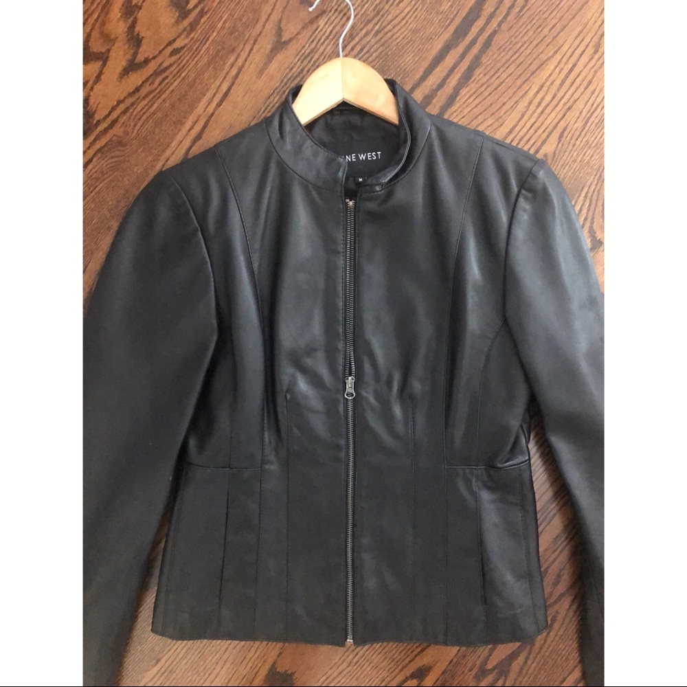 Nine West Motorcycle Jacket Soft Leather